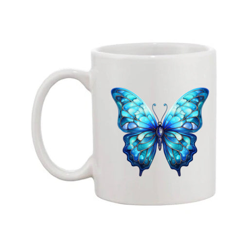 Mug - 11oz - Blue Coloured Butterfly 4
