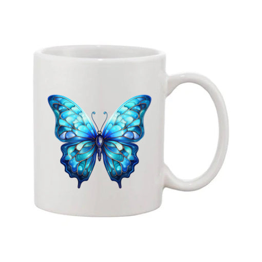 Mug - 11oz - Blue Coloured Butterfly 4