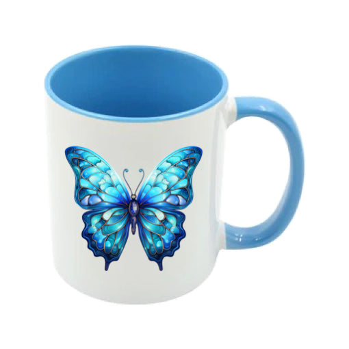 Mug - 11oz - Blue Coloured Butterfly 4