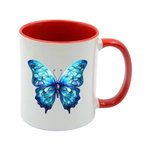 Mug - 11oz - Blue Coloured Butterfly 4