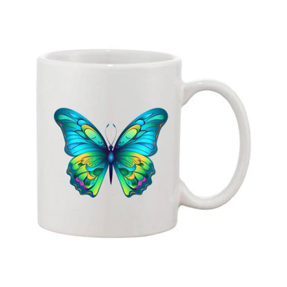 Mug - 11oz - Blue Coloured Green Butterfly 2