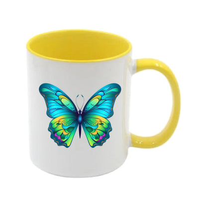 Mug - 11oz - Blue Coloured Green Butterfly 2