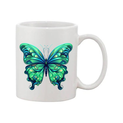 Mug - 11oz - Blue Coloured Green Butterfly 3