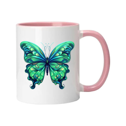 Mug - 11oz - Blue Coloured Green Butterfly 3