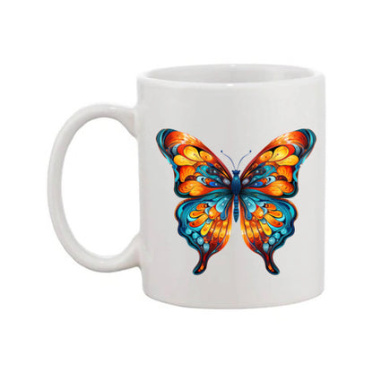 Mug - 11oz - Blue Coloured Orange Butterfly 1