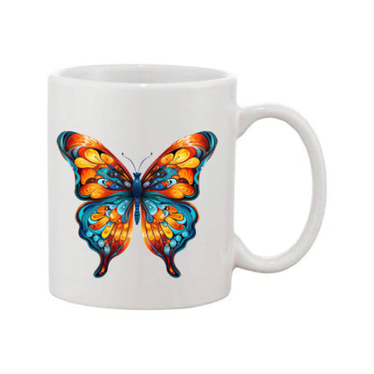 Mug - 11oz - Blue Coloured Orange Butterfly 1