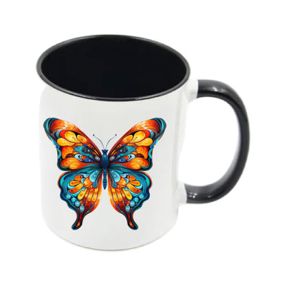 Mug - 11oz - Blue Coloured Orange Butterfly 1