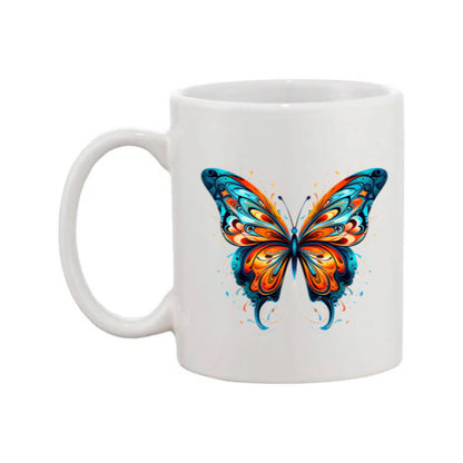 Mug - 11oz - Blue Coloured Orange Butterfly 3