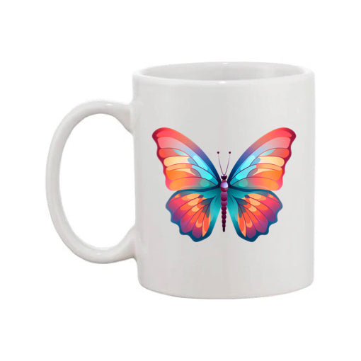 Mug - 11oz - Blue Coloured Orange Butterfly 4