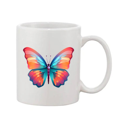 Mug - 11oz - Blue Coloured Orange Butterfly 4