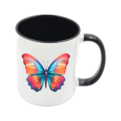 Mug - 11oz - Blue Coloured Orange Butterfly 4