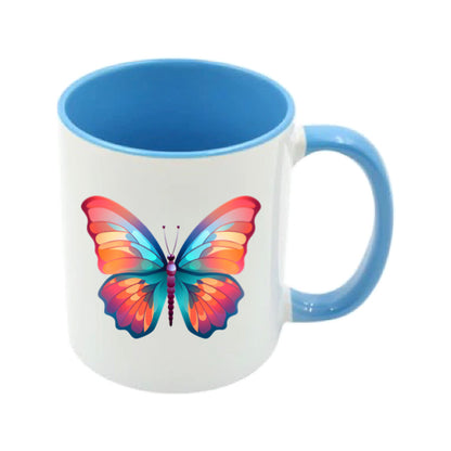 Mug - 11oz - Blue Coloured Orange Butterfly 4
