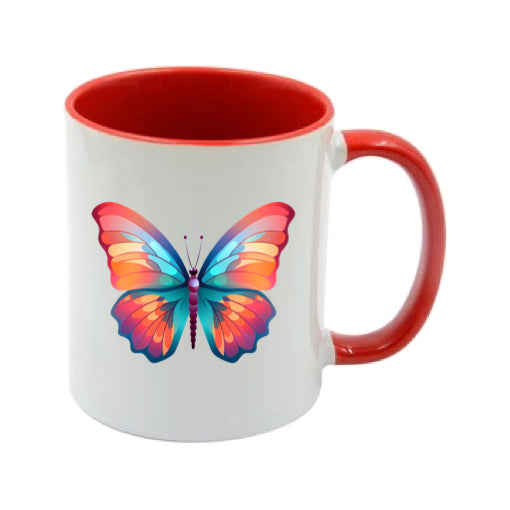 Mug - 11oz - Blue Coloured Orange Butterfly 4