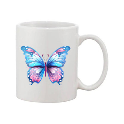 Mug - 11oz - Pink Coloured Blue Butterfly 3