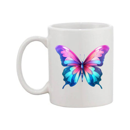Mug - 11oz - Pink Coloured Blue Butterfly 4