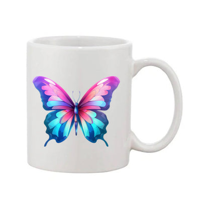 Mug - 11oz - Pink Coloured Blue Butterfly 4