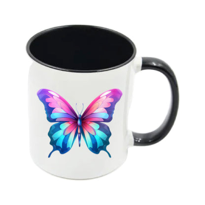 Mug - 11oz - Pink Coloured Blue Butterfly 4