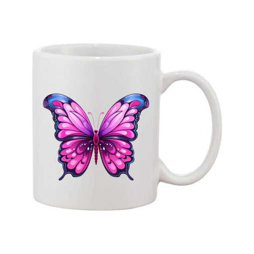Mug - 11oz - Pink Coloured Butterfly 1