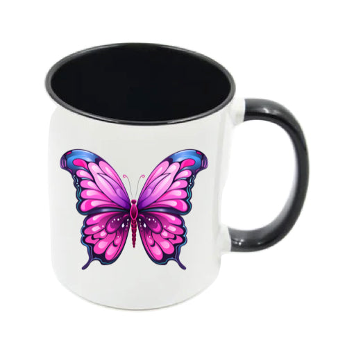Mug - 11oz - Pink Coloured Butterfly 1