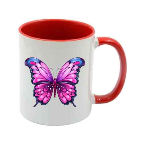 Mug - 11oz - Pink Coloured Butterfly 1