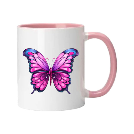Mug - 11oz - Pink Coloured Butterfly 1