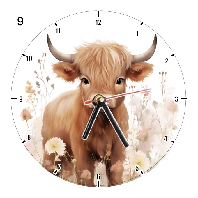 Clocks with 23x different Highland Cows - Group A