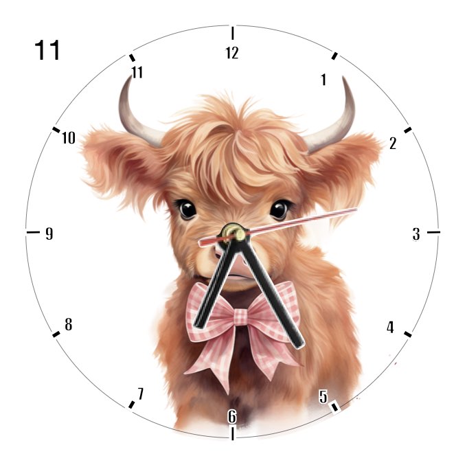 Clocks with 23x different Highland Cows - Group A