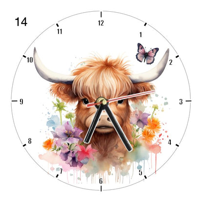 Clocks with 23x different Highland Cows - Group A