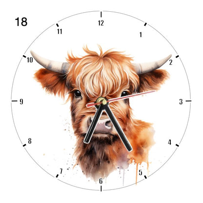 Clocks with 23x different Highland Cows - Group A