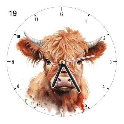 Clocks with 23x different Highland Cows - Group A