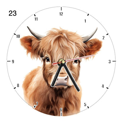 Clocks with 23x different Highland Cows - Group A