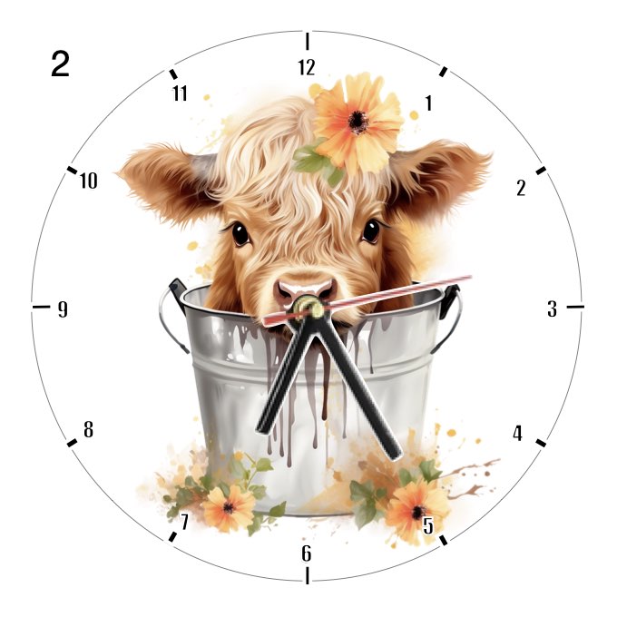 Clocks with 23x different Highland Cows - Group A