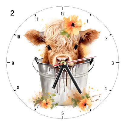 Clocks with 23x different Highland Cows - Group A