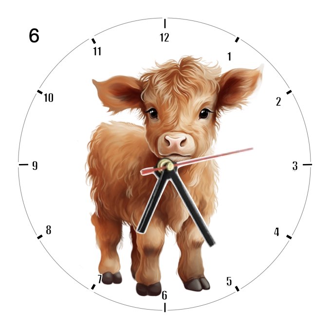 Clocks with 23x different Highland Cows - Group A