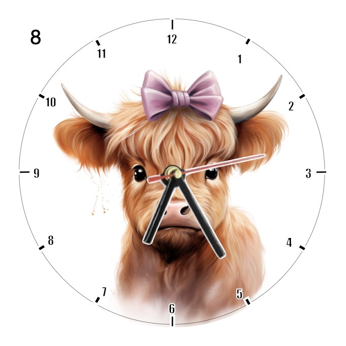 Clocks with 23x different Highland Cows - Group A