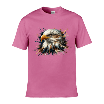 Mens T-Shirts (Gildan Softstyle 64000) - 10 Colours to choose from with a Paint Splashed Eagle Head 1