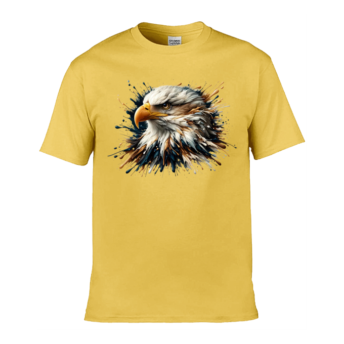 Mens T-Shirts (Gildan Softstyle 64000) - 10 Colours to choose from with a Paint Splashed Eagle Head 1