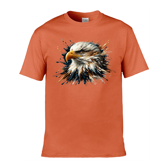 Mens T-Shirts (Gildan Softstyle 64000) - 10 Colours to choose from with a Paint Splashed Eagle Head 1