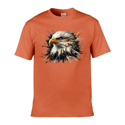 Mens T-Shirts (Gildan Softstyle 64000) - 10 Colours to choose from with a Paint Splashed Eagle Head 1