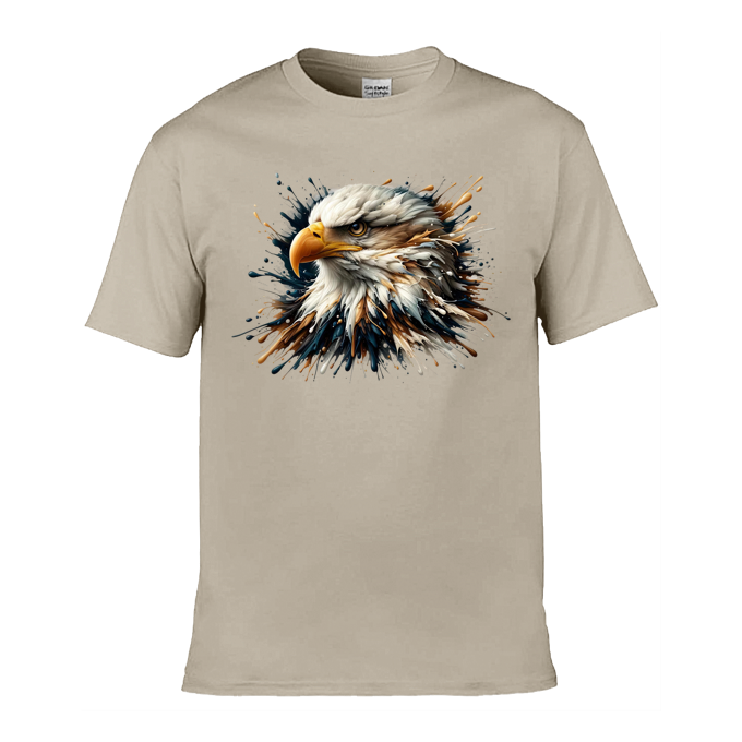 Mens T-Shirts (Gildan Softstyle 64000) - 10 Colours to choose from with a Paint Splashed Eagle Head 1