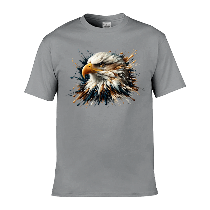 Mens T-Shirts (Gildan Softstyle 64000) - 10 Colours to choose from with a Paint Splashed Eagle Head 1