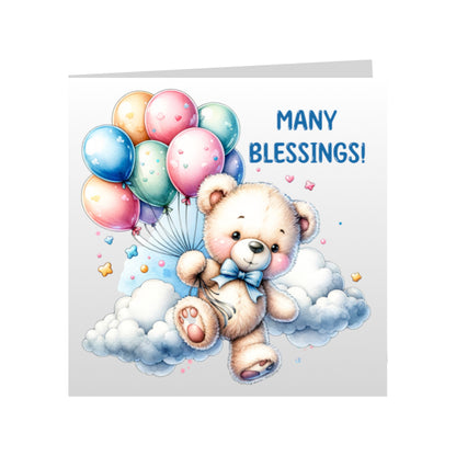 Square Greeting Cards - Happy Birthday Teddy Bears