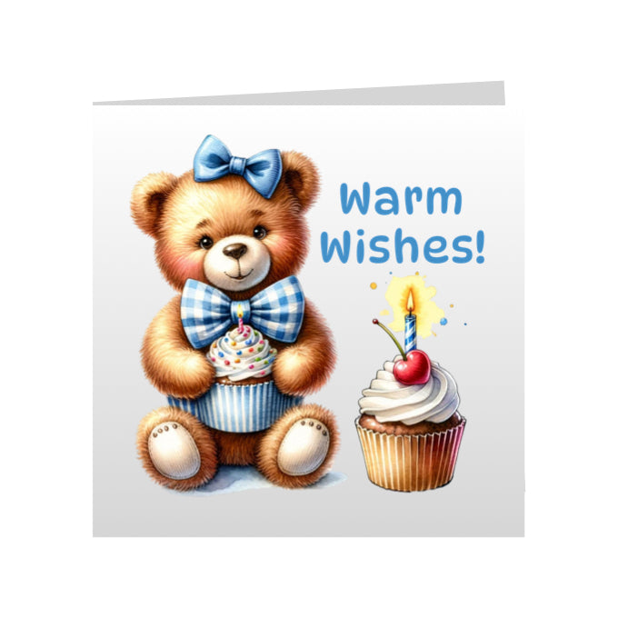 Square Greeting Cards - Happy Birthday Teddy Bears