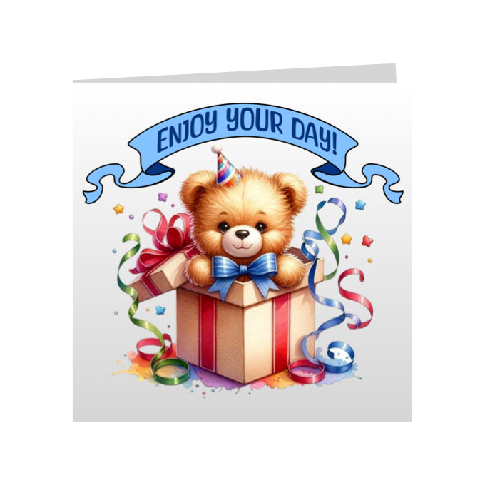 Square Greeting Cards - Happy Birthday Teddy Bears