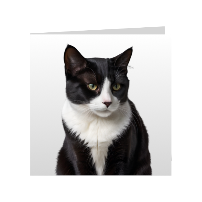 Square Greeting Cards - Black & White Cats