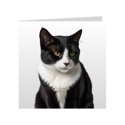 Square Greeting Cards - Black & White Cats
