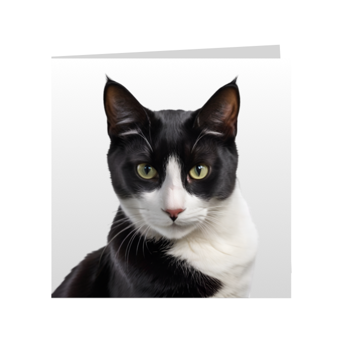 Square Greeting Cards - Black & White Cats