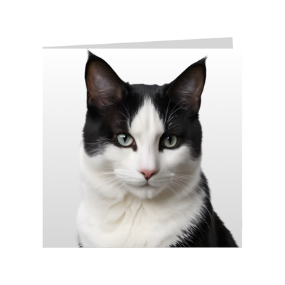 Square Greeting Cards - Black & White Cats
