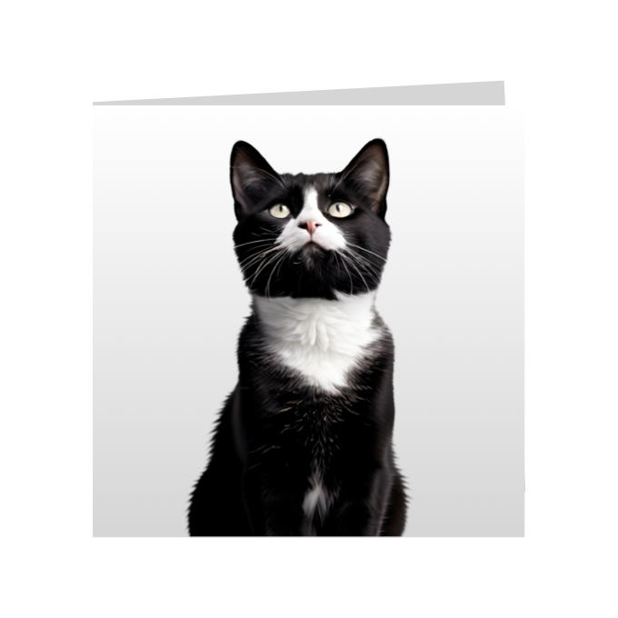 Square Greeting Cards - Black & White Cats