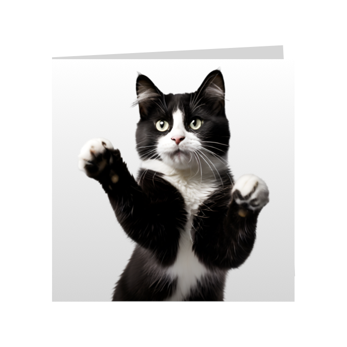 Square Greeting Cards - Black & White Cats